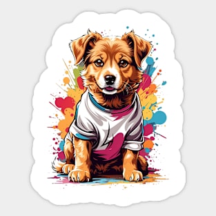 Splash Colorful Dog Sticker
